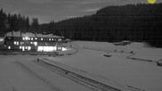 Archiviertes Webcam Bild: Pokljuka: Blick ins Biathlonstadion am 26 Feb 2026 um 18:07 Uhr