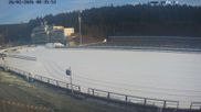 Archiviertes Webcam Bild: Biathlon Arena Nové Město - Blick zum Schießstand am 26.02.2026 um 08:19 Uhr