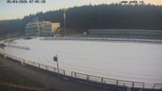 Archiviertes Webcam Bild: Biathlon Arena Nové Město - Blick zum Schießstand am 05.03.2026 um 07:04 Uhr