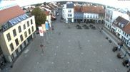 Archived webcam image showing Senftenberg Town Square on 26 Aug 2026 at 07:59