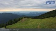 Archived webcam image showing View from Hüttenkogel in Lackenhof, Lower Austria on 12 Jul 2026 at 19:14