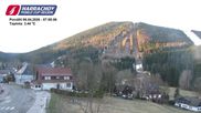 Archived webcam image showing ski-jumping hill Čerťák on 6 Apr 2026 at 07:39