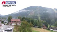 Archived webcam image showing ski-jumping hill Čerťák on 26 Aug 2026 at 18:23