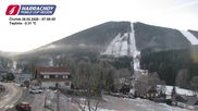 Archived webcam image showing ski-jumping hill Čerťák on 26 Feb 2026 at 07:45