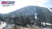 Archived webcam image showing ski-jumping hill Čerťák on 26 Feb 2026 at 10:45