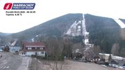 Archived webcam image showing ski-jumping hill Čerťák on 9 Mar 2026 at 06:40
