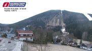 Archived webcam image showing ski-jumping hill Čerťák on 30 Mar 2026 at 07:10