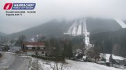 Archived webcam image showing ski-jumping hill Čerťák on 30 Mar 2026 at 14:10