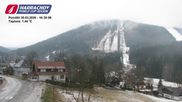 Archived webcam image showing ski-jumping hill Čerťák on 30 Mar 2026 at 16:10
