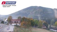 Archived webcam image showing ski-jumping hill Čerťák on 3 Oct 2026 at 07:23