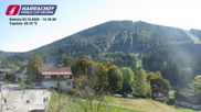 Archived webcam image showing ski-jumping hill Čerťák on 3 Oct 2026 at 14:23