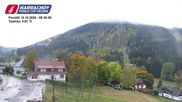 Archived webcam image showing ski-jumping hill Čerťák on 12 Oct 2026 at 08:56
