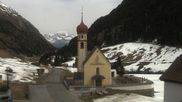 Archiviertes Webcam Bild: Vent - Blick zur Kirche und den Stubaier Alpen am 12.04.2026 um 12:59 Uhr