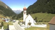 Archiviertes Webcam Bild: Vent - Blick zur Kirche und den Stubaier Alpen am 12.07.2026 um 14:28 Uhr