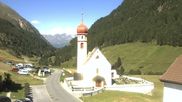 Archiviertes Webcam Bild: Vent - Blick zur Kirche und den Stubaier Alpen am 12.07.2026 um 16:28 Uhr