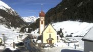 Archiviertes Webcam Bild: Vent - Blick zur Kirche und den Stubaier Alpen am 26 Feb 2026 um 14:45 Uhr