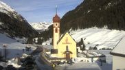 Archiviertes Webcam Bild: Vent - Blick zur Kirche und den Stubaier Alpen am 26 Feb 2026 um 16:45 Uhr