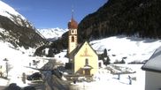 Archiviertes Webcam Bild: Vent - Blick zur Kirche und den Stubaier Alpen am 26 Feb 2026 um 12:45 Uhr