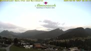 Archived webcam image showing "Almenrausch" Guesthouse Riezlern on 28 Aug 2026 at 06:23