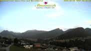 Archived webcam image showing "Almenrausch" Guesthouse Riezlern on 28 Aug 2026 at 07:23