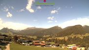 Archived webcam image showing "Almenrausch" Guesthouse Riezlern on 28 Aug 2026 at 10:23