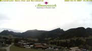 Archived webcam image showing "Almenrausch" Guesthouse Riezlern on 13 Oct 2026 at 14:51
