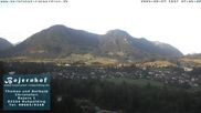 Archived webcam image showing View to Ruhpolding ("Bojernhof") on 24 Aug 2026 at 07:12