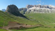 Archived webcam image showing Pordoi Pass Fassa Valley on 12 Jul 2026 at 16:22