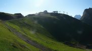 Archived webcam image showing Pordoi Pass Fassa Valley on 12 Jul 2026 at 18:22