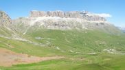 Archived webcam image showing Pordoi Pass Fassa Valley on 12 Jul 2026 at 12:22