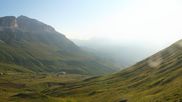 Archived webcam image showing Pordoi Pass Fassa Valley on 3 Aug 2026 at 07:15