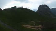 Archived webcam image showing Pordoi Pass Fassa Valley on 3 Aug 2026 at 18:15