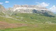 Archived webcam image showing Pordoi Pass Fassa Valley on 3 Aug 2026 at 12:15