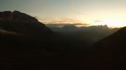 Archived webcam image showing Pordoi Pass Fassa Valley on 18 Sep 2026 at 06:00