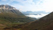 Archived webcam image showing Pordoi Pass Fassa Valley on 18 Sep 2026 at 08:00