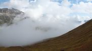 Archived webcam image showing Pordoi Pass Fassa Valley on 18 Sep 2026 at 10:00