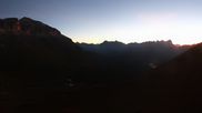Archived webcam image showing Pordoi Pass Fassa Valley on 27 Sep 2026 at 06:31