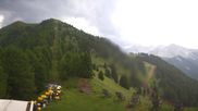 Archived webcam image showing Pozza di Fassa: Panoramic view Dolomites on 1 Jul 2026 at 14:58