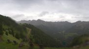 Archived webcam image showing Pozza di Fassa: Panoramic view Dolomites on 1 Jul 2026 at 18:58