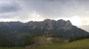 Archived webcam image showing Pozza di Fassa: Panoramic view Dolomites on 3 Aug 2026 at 18:03