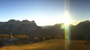 Archived webcam image showing Pozza di Fassa: Panoramic view Dolomites on 29 Oct 2026 at 16:39
