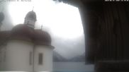 Archived webcam image showing St. Bartholomae and Lake "Koenigssee" on 31 Mar 2026 at 16:01