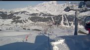 Archived webcam image showing Les Saisies - Top station chairlift Bisanne on 26 Feb 2026 at 16:58