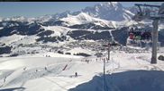 Archived webcam image showing Les Saisies - Top station chairlift Bisanne on 26 Feb 2026 at 10:42