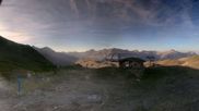 Archived webcam image showing Orcieres 1850 - Top station Les Estaris (2.600m) on 18 Aug 2026 at 08:39