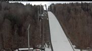 Archived webcam image showing Heini-Klopfer Ski-jumping hill on 26 Feb 2026 at 16:56
