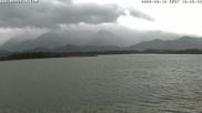 Archived webcam image showing Webcam at Hopfen am See: Restaurant Fischerhütte on 12 Jun 2026 at 12:46