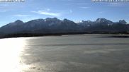 Archived webcam image showing Webcam at Hopfen am See: Restaurant Fischerhütte on 26 Feb 2026 at 12:39