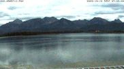 Archived webcam image showing Webcam at Hopfen am See: Restaurant Fischerhütte on 10 Oct 2026 at 07:45