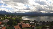 Archived webcam image showing Hopfensee - View to Reutte-Hahnenkamm ski resort on 14 Sep 2026 at 14:20